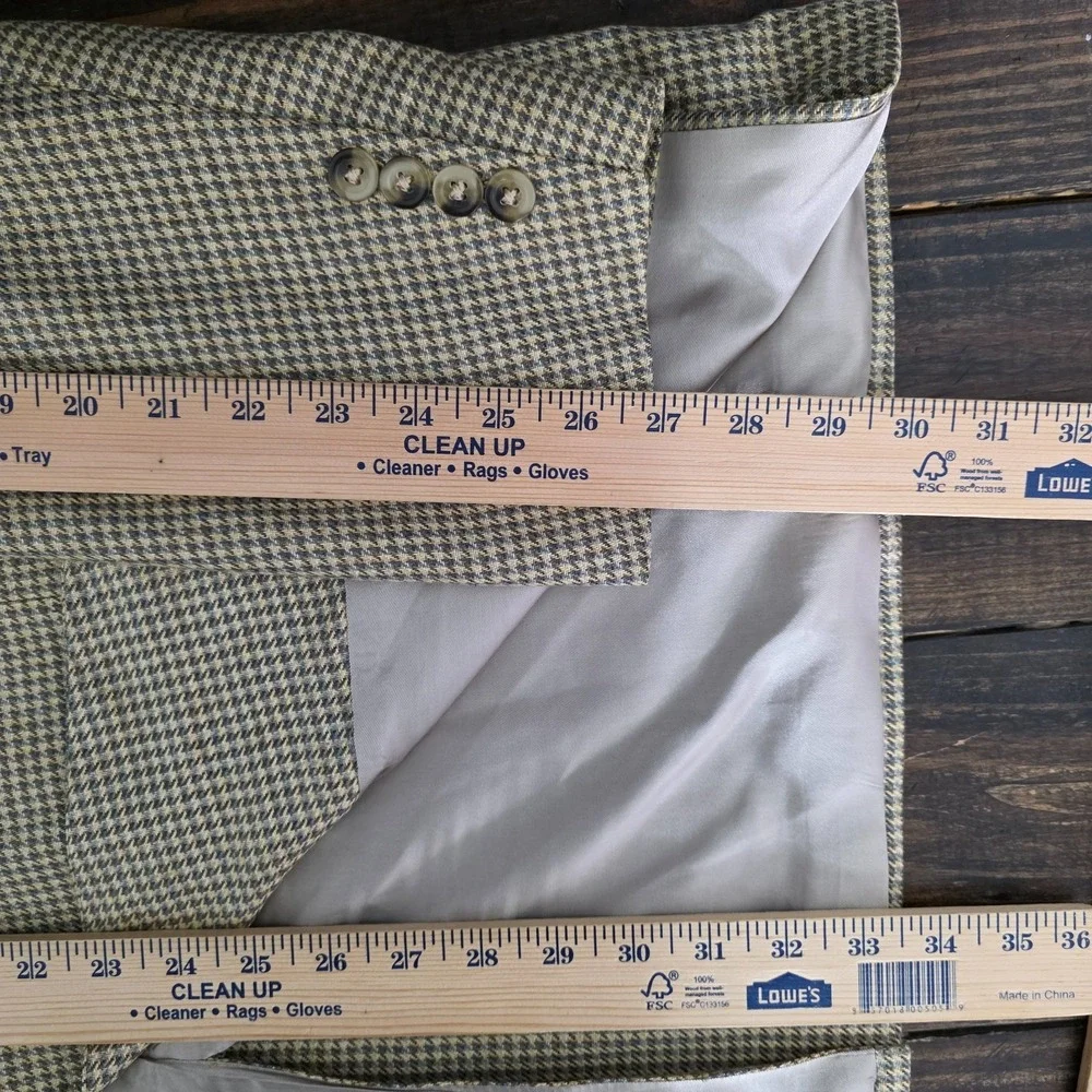 Nautica‎ Men's Sport Coat Blazer Two Button Houndstooth Silk Size 48L